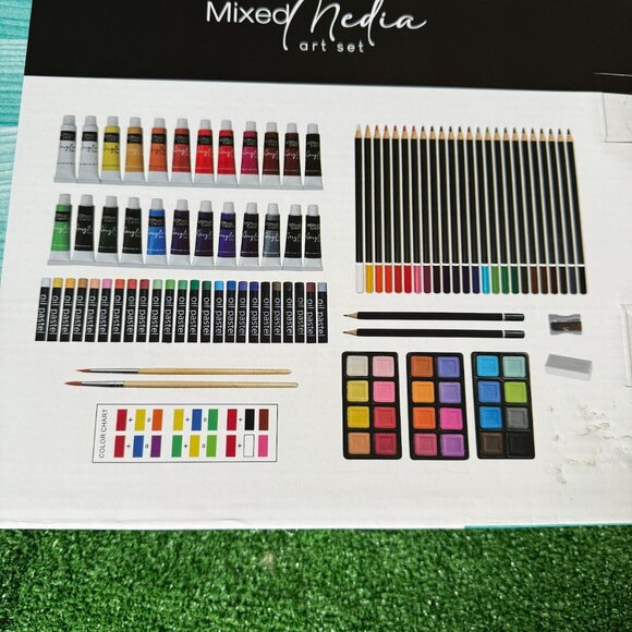 Mixed Media 104-Piece Deluxe Art Set with Wooden Box and Drawing Supplies NEW - Picture 12 of 16
